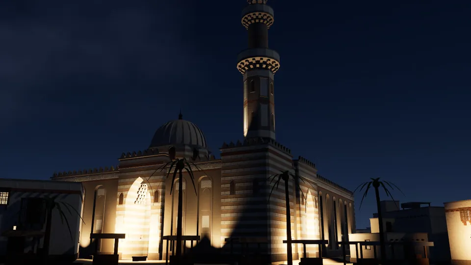 The minaret after dark