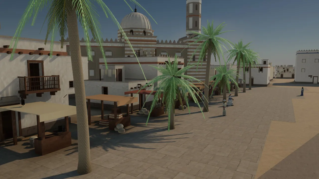 The square in front of the mosque. Development capture.